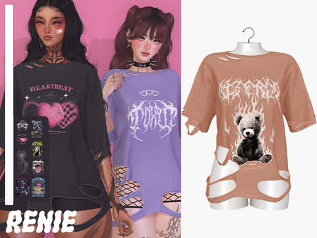 Second Life Marketplace - RENIE : ASTRID OVERSIZED TSHIRT - NUDE